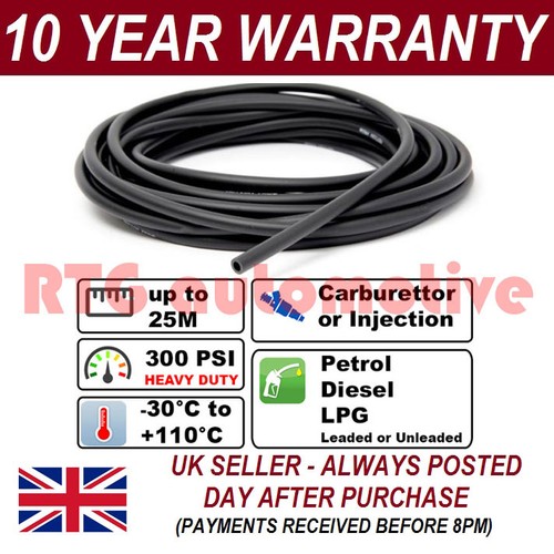 6mm rubber oil fuel hose - 1/4",